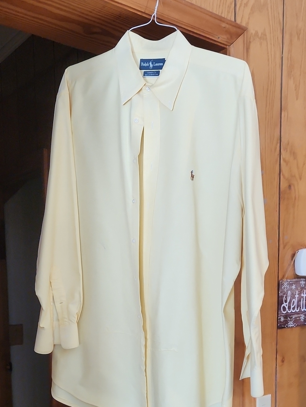 Ralph Lauren Canary Yellow Men’s Dress Shirt - Long Sleeve Button-Down 17.5/35